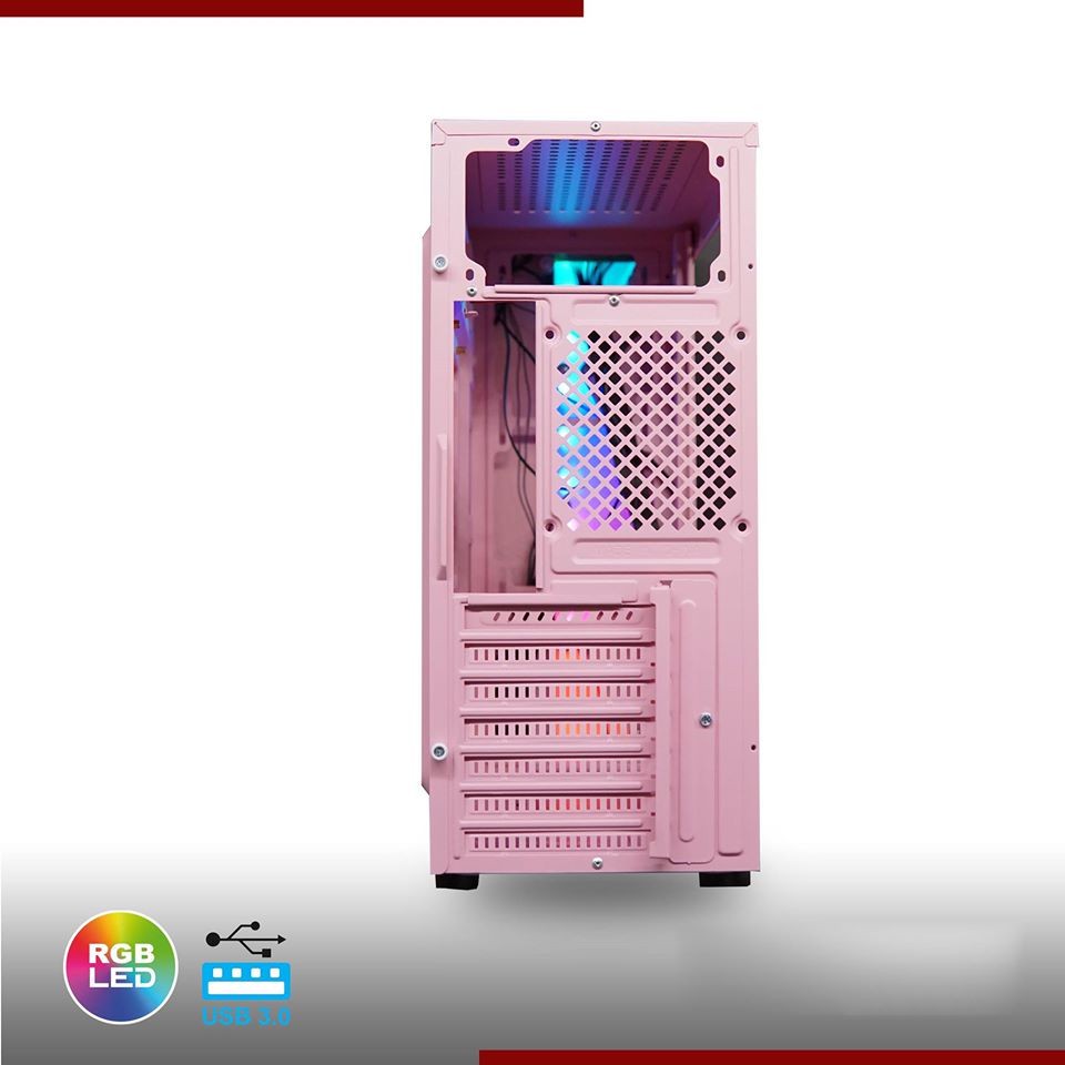 Giá siêu rẻ Vỏ Case Máy Tính VSP V3-601P V3-603P - Màu Hồng / Màu Trắng