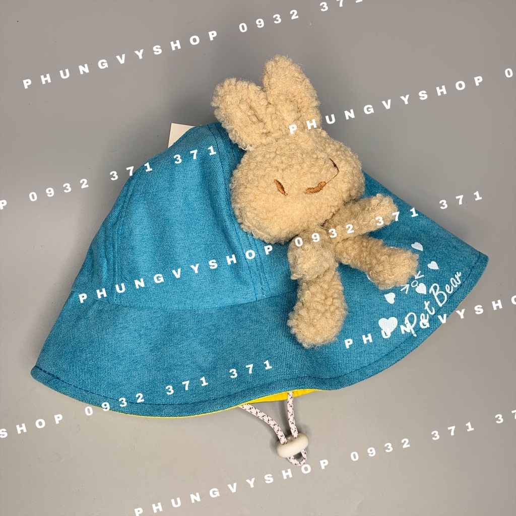 Bé 2.5-6 Tuổi/ Vòng đầu 52cm_ Mũ Bo cực dễ thương GẤU PET BEAR- Nón Tai bèo