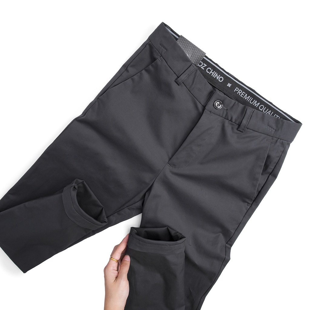 Quần kaki nam HEBOZ chất vải kaki co giãn nhẹ và lưng in chữ nhỏ, thoải mái 00000659