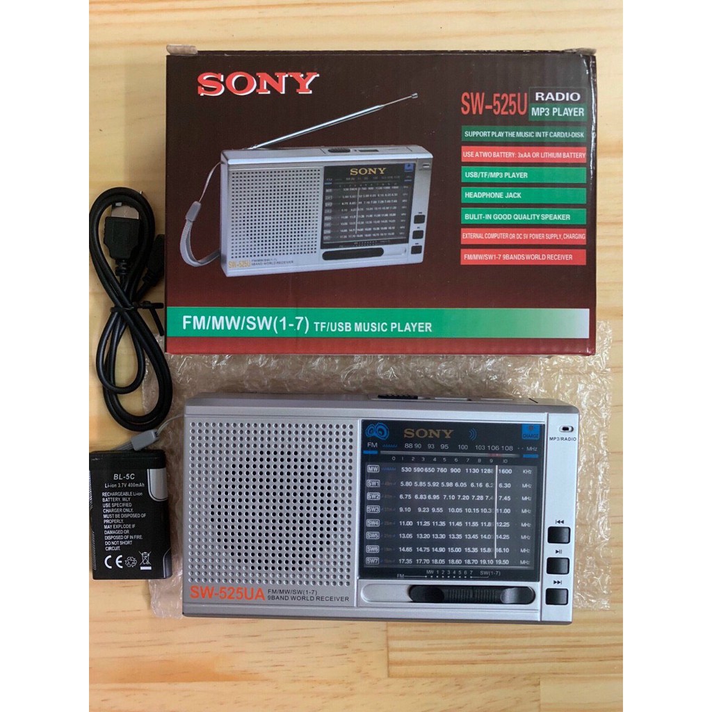 Đài Radio SW-525U ⚡FREE SHIP⚡ Dạng Bỏ Túi , Nghe Được 8 Băng Tần .Thiết Kế Cực Đẹp , Dễ Dùng , Bắt Sóng Cực Nhạy