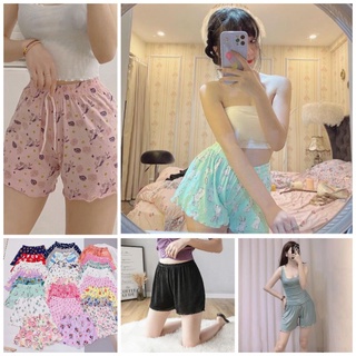 Quần đùi nữ mặc nhà thun cotton họa tiết