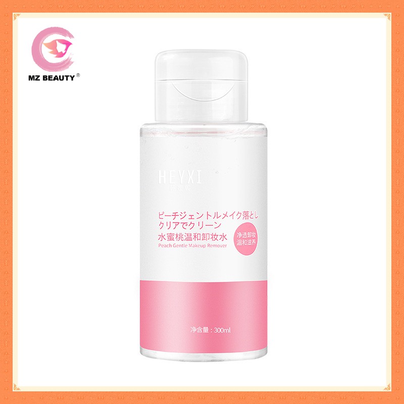 [MZ Beauty] HEYXI Makeup Remover Water Peach Makeup Remover Gentle Deep Cleansing for Eyes and Lips Beauty Health Care Warm Makeup Remover Maintenance Press Makeup Remover Press Makeup Remover 300ML