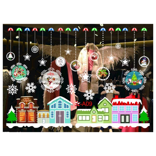 Decal dán tường Noel Hít Tĩnh Điện Không Dơ Kính - Thành Phố Sắc Màu hiện Đại