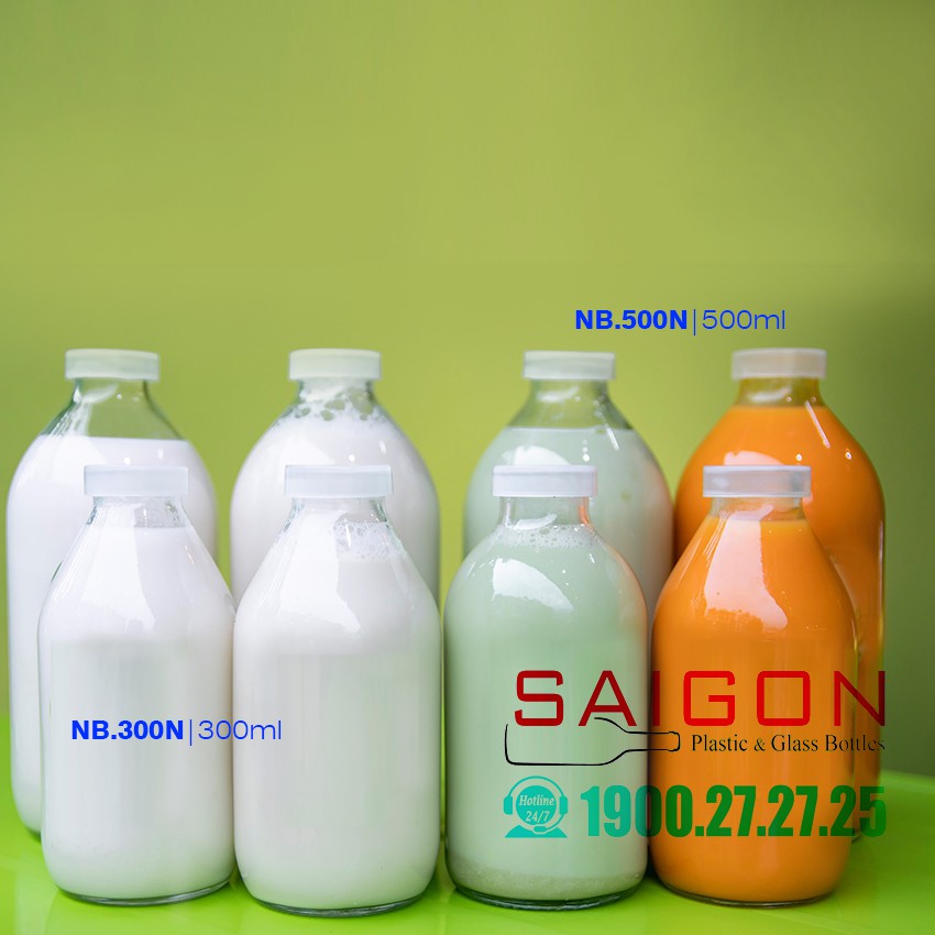 Chai Thủy Tinh Tròn Miệng Nhỏ 500ml | 300ml