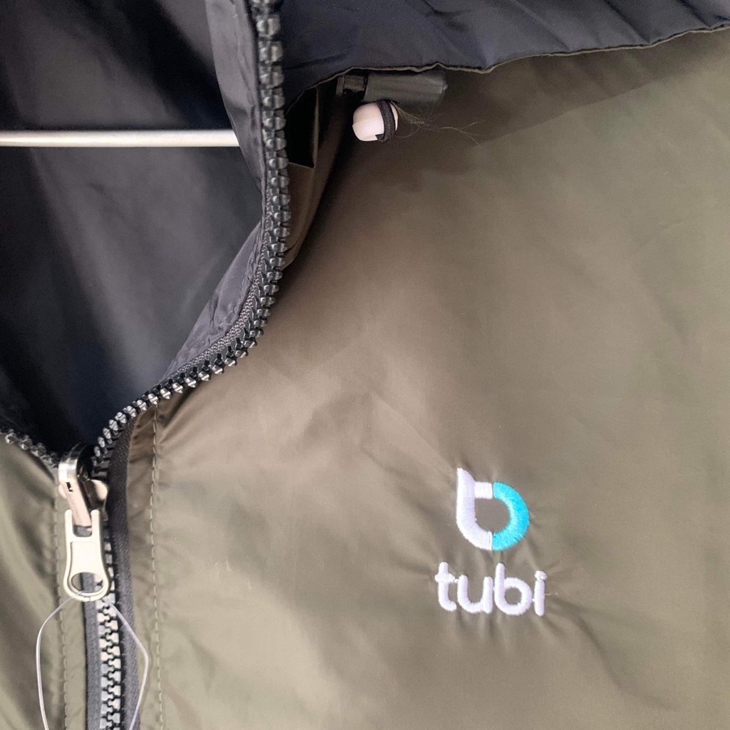 Áo khoác Tubi 2 Mặt Màu Xanh Rêu Nón Rời