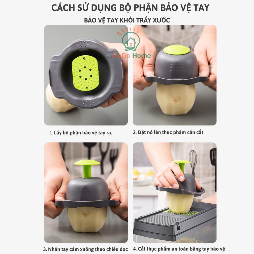 [MẪU MỚI NHẤT] Nạo Rau Củ Đa Năng 7in1 Tiện Lợi, Bộ Nạo Rau Củ Đa Năng Cao Cấp