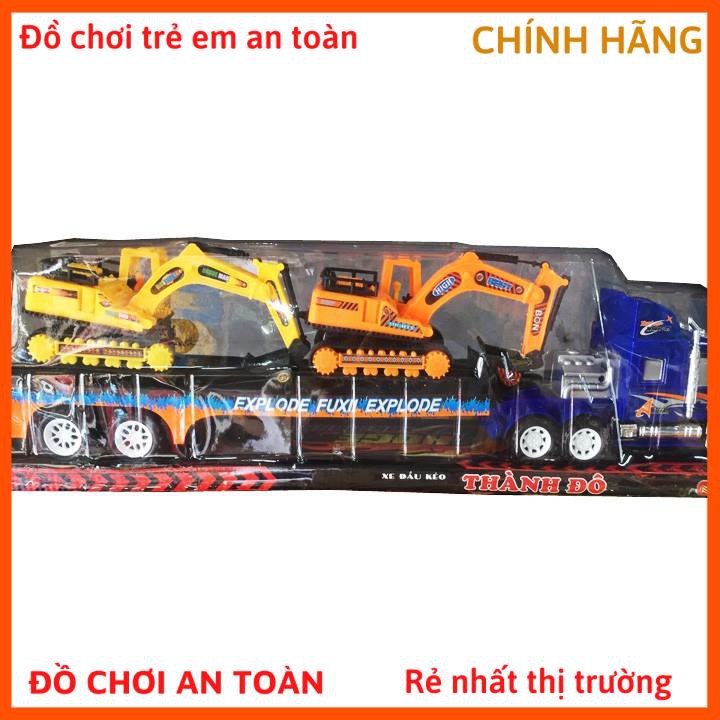 Đồ chơi xe ô tô đầu kéo có cần cẩu bằng nhựa không dùng pin Thành Đô