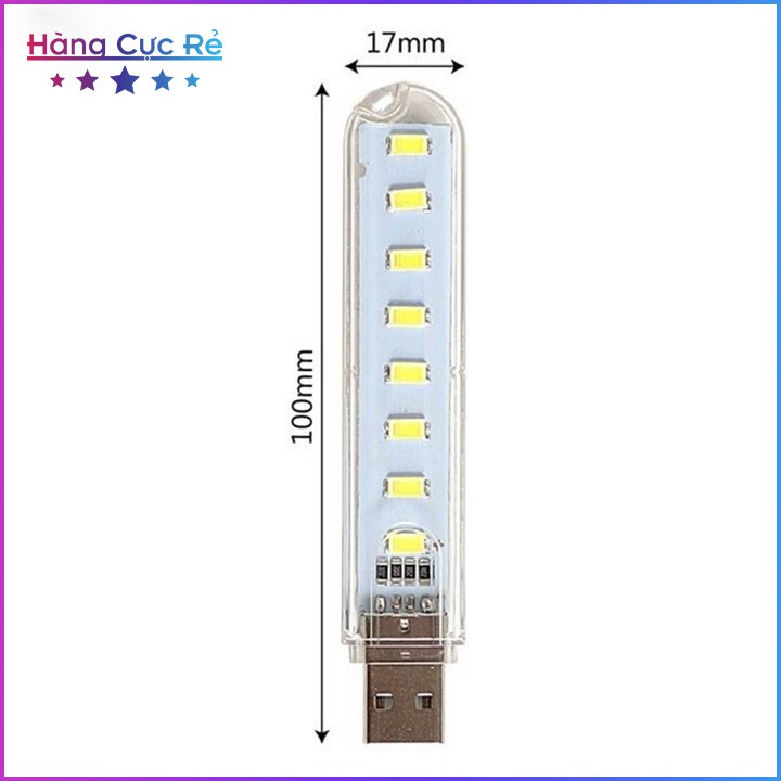 Bộ 3 Đèn LED 8 bóng cổng USB 🔵Freeship🔵 Đèn trang trí, đèn đêm đọc sách siêu sáng - Shop Hàng Cực Rẻ