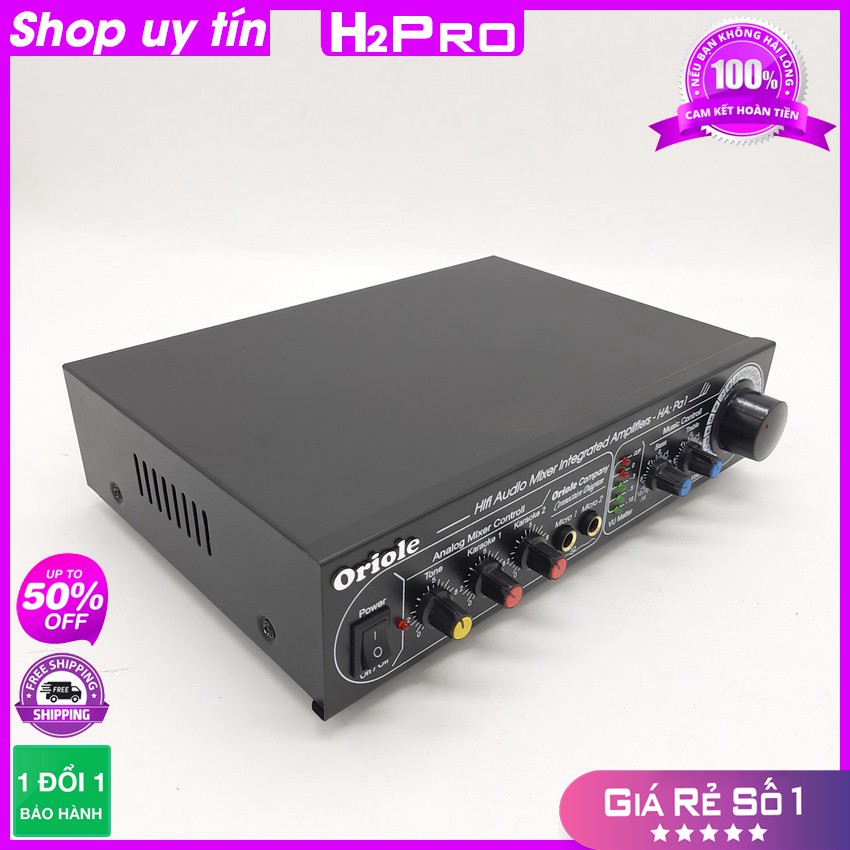 [RẺ VÔ ĐỊCH] Ampli mini Oriole PA1 H2Pro 100W chính hãng, Ampli karaoke mini nguồn 220V-12V-24V, tặng dây AV 39K