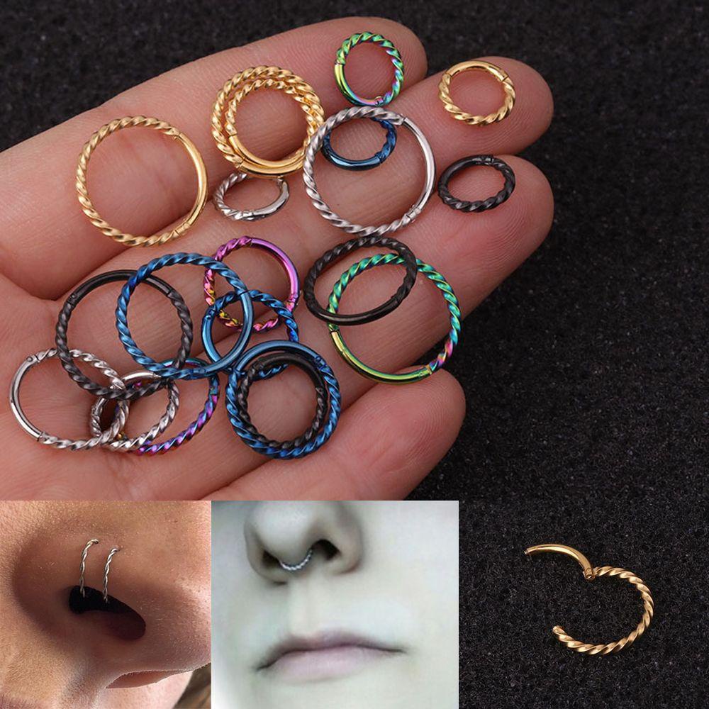 Khuyên Mũi Tròn Dạng Xoắn Bằng Thép Không Gỉ Thời Trang