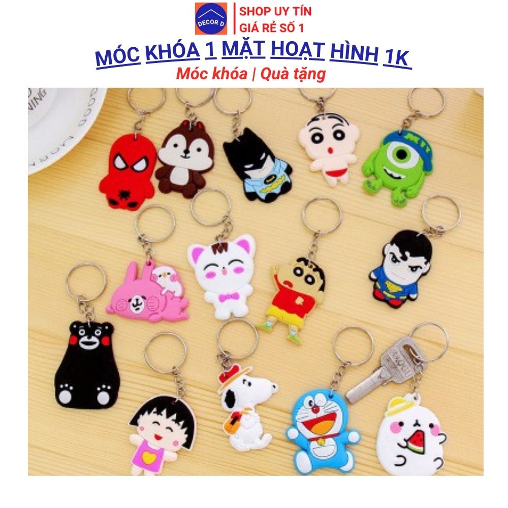 Móc khóa mặt hoạt hình nhiều mẫu mã từ silicon con vật siêu cute – Decor, quà tặng
