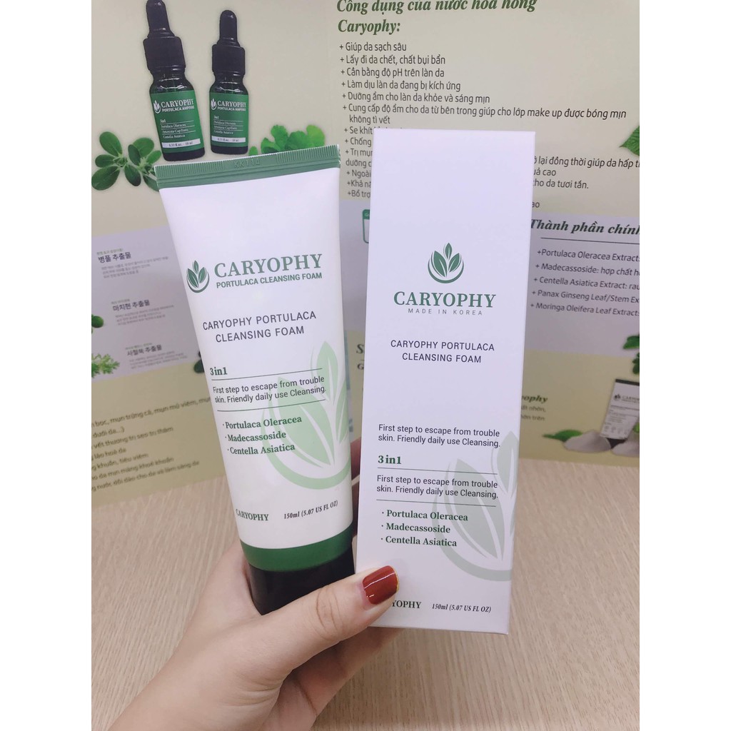 Combo làm sạch da, ngăn ngừa mụn và thâm Caryophy (Sữa rửa mặt 150ml + Serum 10ml) | BigBuy360 - bigbuy360.vn