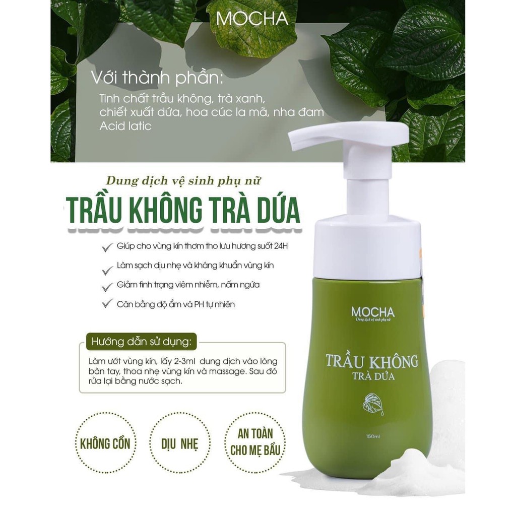 [MUA 1 TẶNG 1]Dung Dịch Vệ Sinh Phụ Nữ Trầu Không Trà Dứa Mocha 150ml.