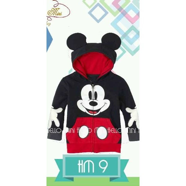 Áo Khoác Có Nón Hình Siêu Nhân Mickey Dễ Thương Cho Bé