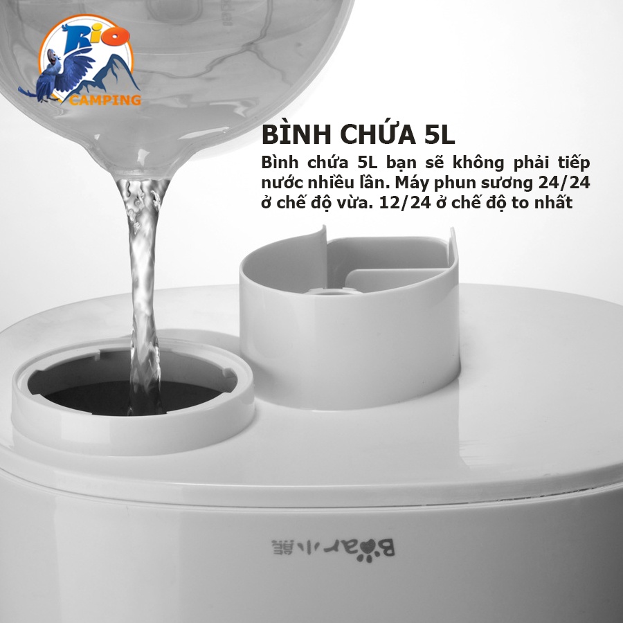 Máy Phun Sương Bear 5L Tạo Ẩm Màng Lọc Không Khí Ag Bear- bảo hành 12 tháng