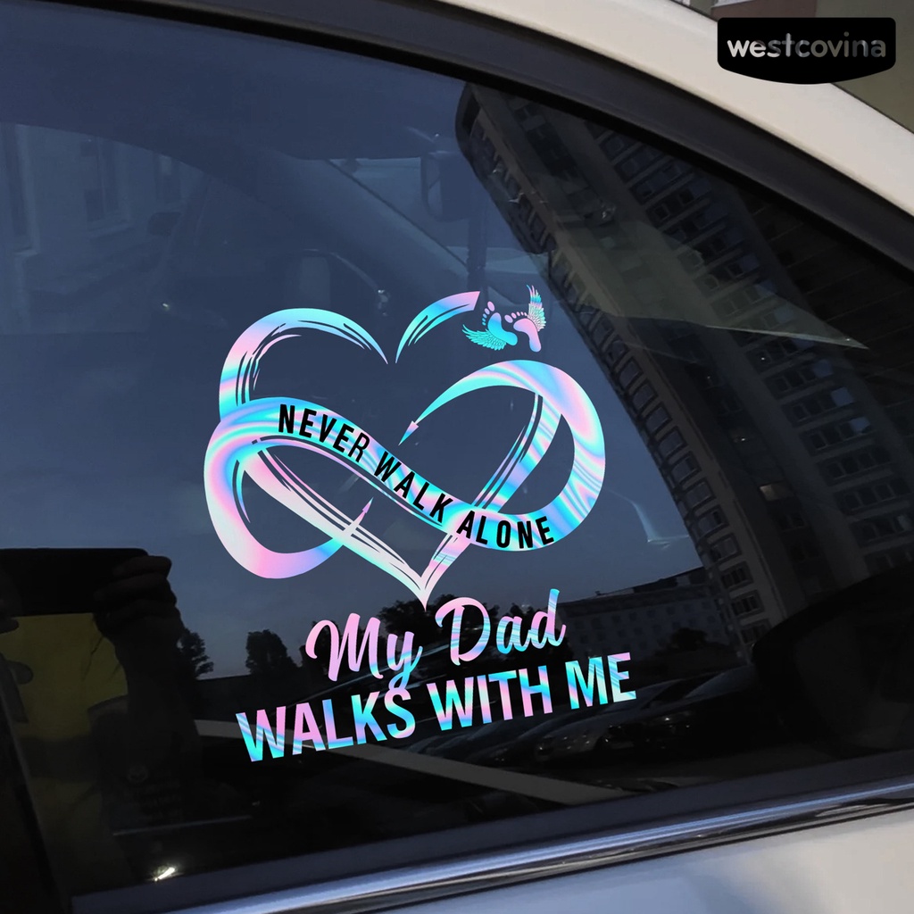 [Hot]✍Miếng Dán Tưởng Niệm Hình Ảnh Gia Đình Never Walk Alone Trang Trí Laptop Lâu Trôi Đáng Yêu