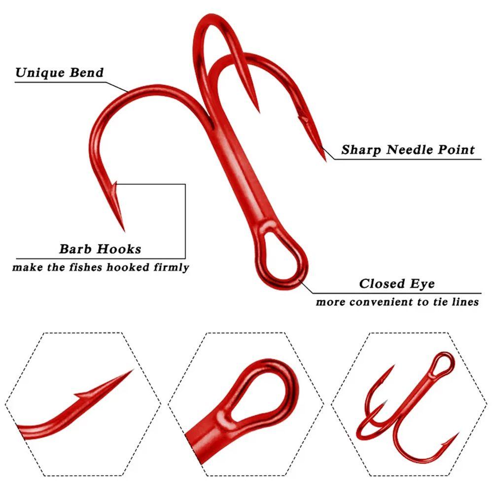 SHOUKEY Hộp 15 Lưỡi Câu Cá Ba Lưỡi Tiện Lợi