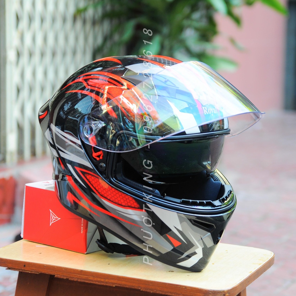 Mũ bảo hiểm fullface 2 kính Royal M266 tặng ninja