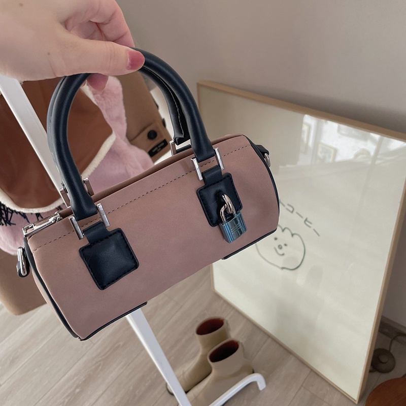 Túi đeo vai IELGY hình trụ mini có khóa thời trang cho nữ