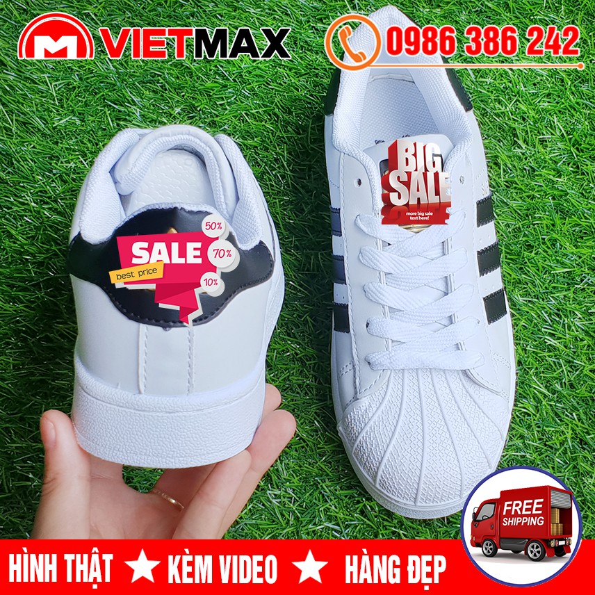 🔥 [HOT] Giày Sneaker Sò Tem Vàng ( 3 Sọc Đen ) Hàng Sale