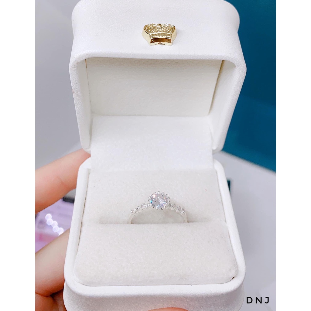 Bộ trang sức nữ bạc ta đính đá tròn nhỏ xinh xắn - Kho sỉ bạc Nhất Linh