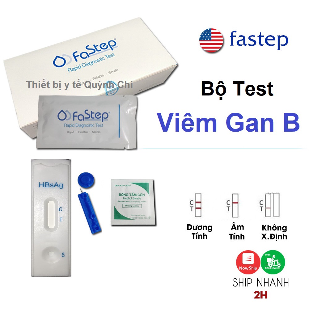Test Viêm Gan B Bộ Xét Nghiệm Viêm Gan B Fastep Chính Hãng, Chô Kết Quả Nhanh Chóng, Chính Xác. Nên dùng 2 Bộ/Lần test.