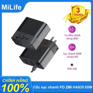 Cốc sạc nhanh pd zmi ha835 65w 2a1c