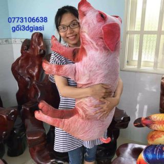 Heo con 3D cho bé, gối ôm con heo