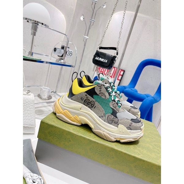 Giày thể thao Gucci x Balenciaga da thật cao cấp phối màu thời trang