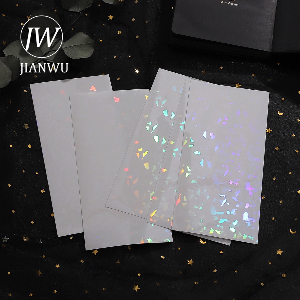 Bộ 5 Tấm Nhãn Dán Màu Laser Dùng Trang Trí Sổ Tay/ Điện Thoại Độc Đáo DIY