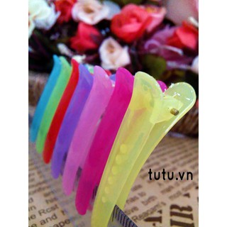 Kẹp mỏ vịt nhựa màu trong 5cm xk50-005, xương kẹp diy phụ kiện tóc handmade