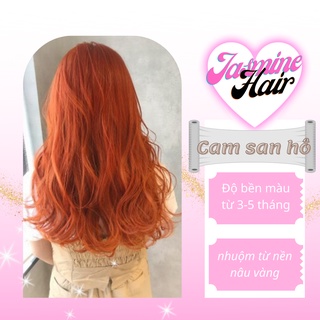 Thuốc nhuộm tóc màu CAM SAN HÔ không tẩy , tặng kèm oxy trợ dưỡng bao tay nhuộm tóc | Jasmine Hair