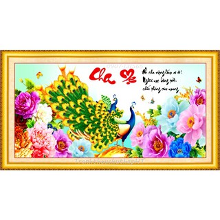 Tranh thêu chữ thập 3D Cha mẹ 88*43cm LV3166 - tự thêu