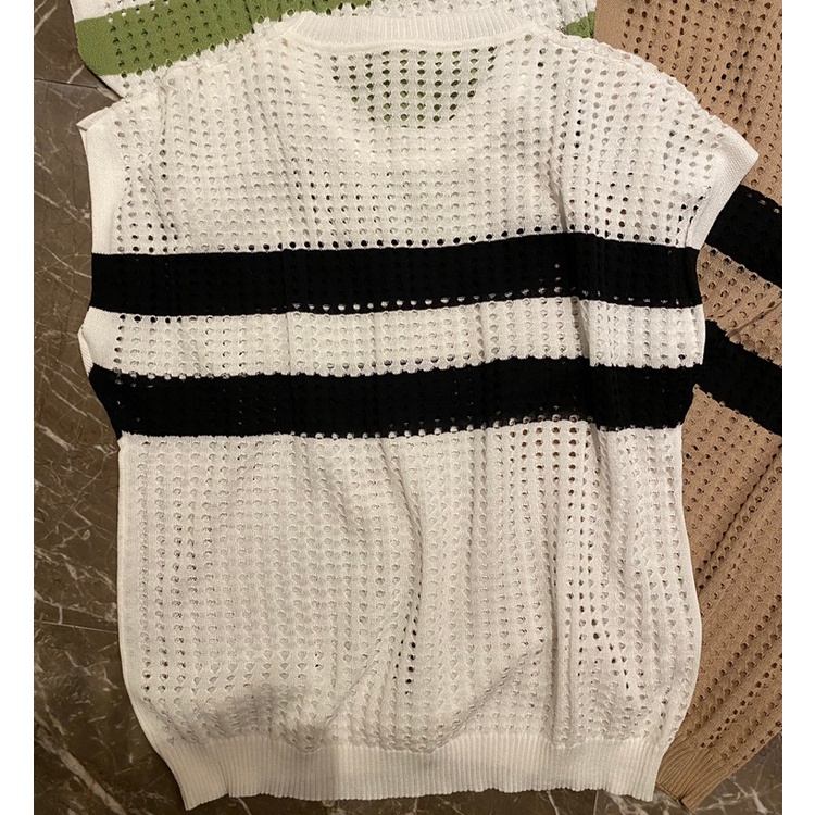 Áo Croptop Sát Nách Cổ Tròn Chất Liệu Cotton Phối Lưới Thoáng Khí Thời Trang Cho Nữ