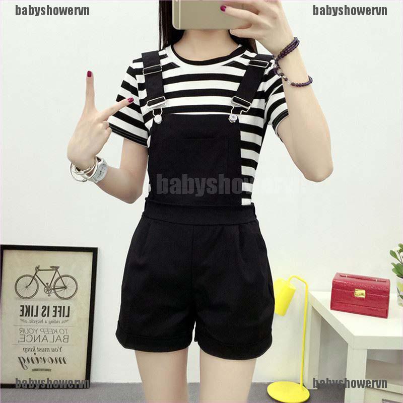 Quần yếm denim ngắn thời trang nữ tính | BigBuy360 - bigbuy360.vn