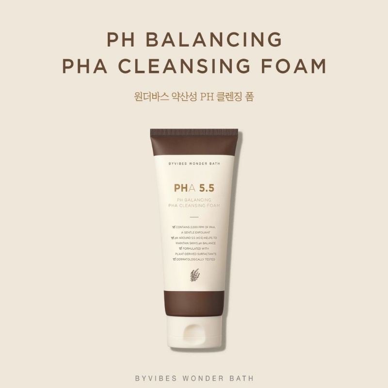Sữa Rửa Mặt Byvibes Wonder Bath PHA 5.5 PH Balancing PHA Cleansing Foam 150ml