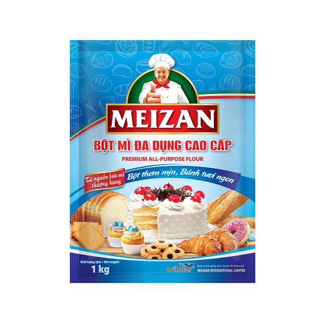 Combo 1 chai Dầu Meizan Gold 2L và 1 gói bột mì đa dụng Meizan 1kg