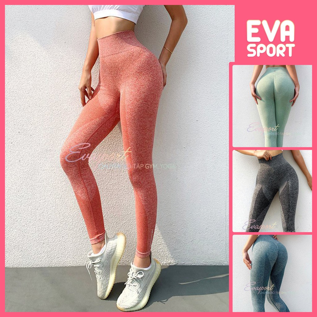 Quần legging tập gym yoga aerobic zumba, quần dài ôm body lưng cap cao nữ nâng mông Evasport