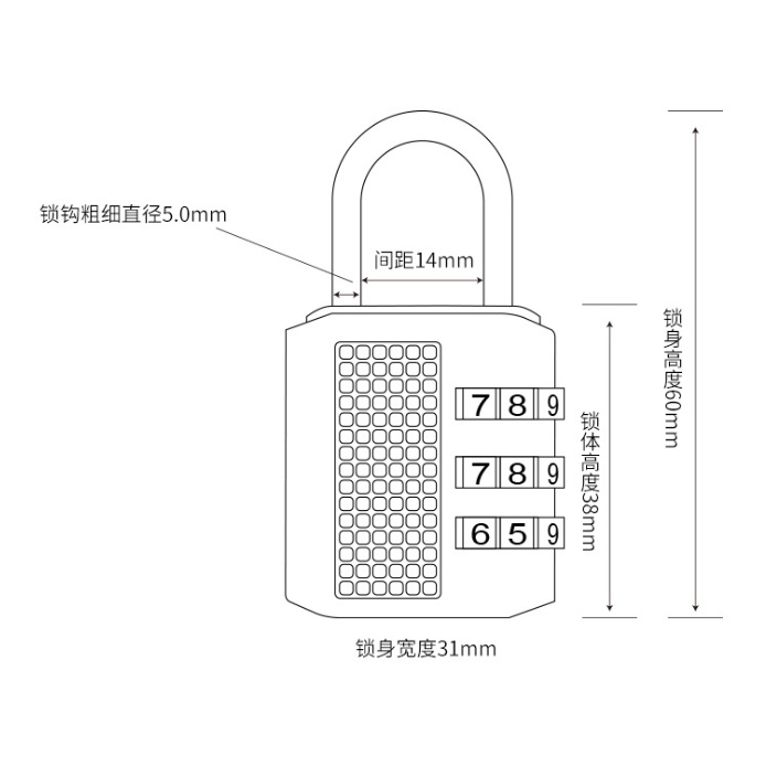 Ổ khoá số mini 3 số chắc chắn - Khoá du lịch mini - Clovershop68