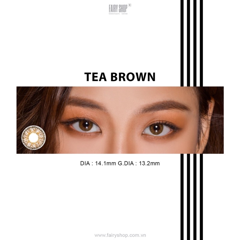 Áp tròng TEA BROWN 14.0mm - Kính Áp Tròng FAIRY SHOP CONTACT LENS độ 0 đến 6