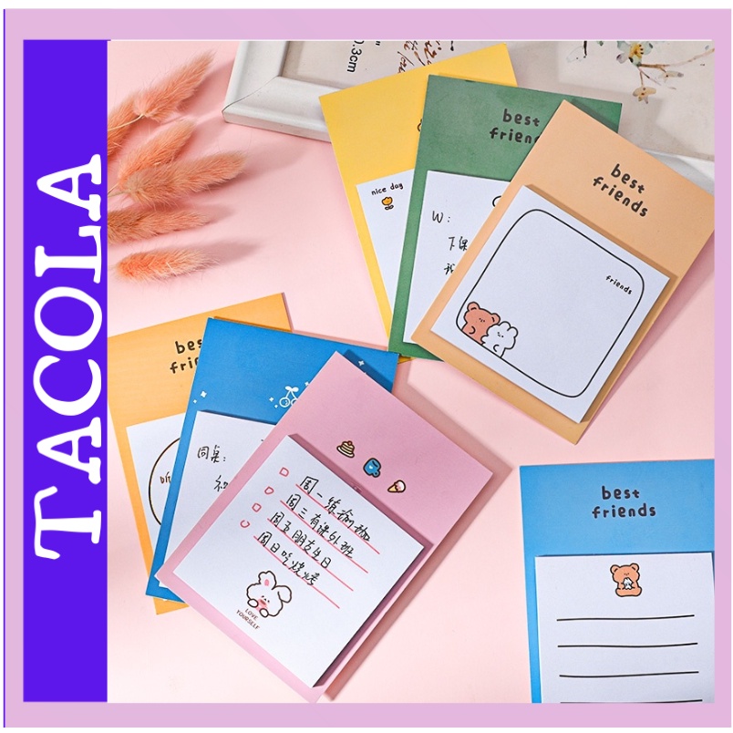 Giấy Dán Ghi Chú TACOLA Họa Tiết Hoạt Hình Phong Cách Hàn Quốc N04