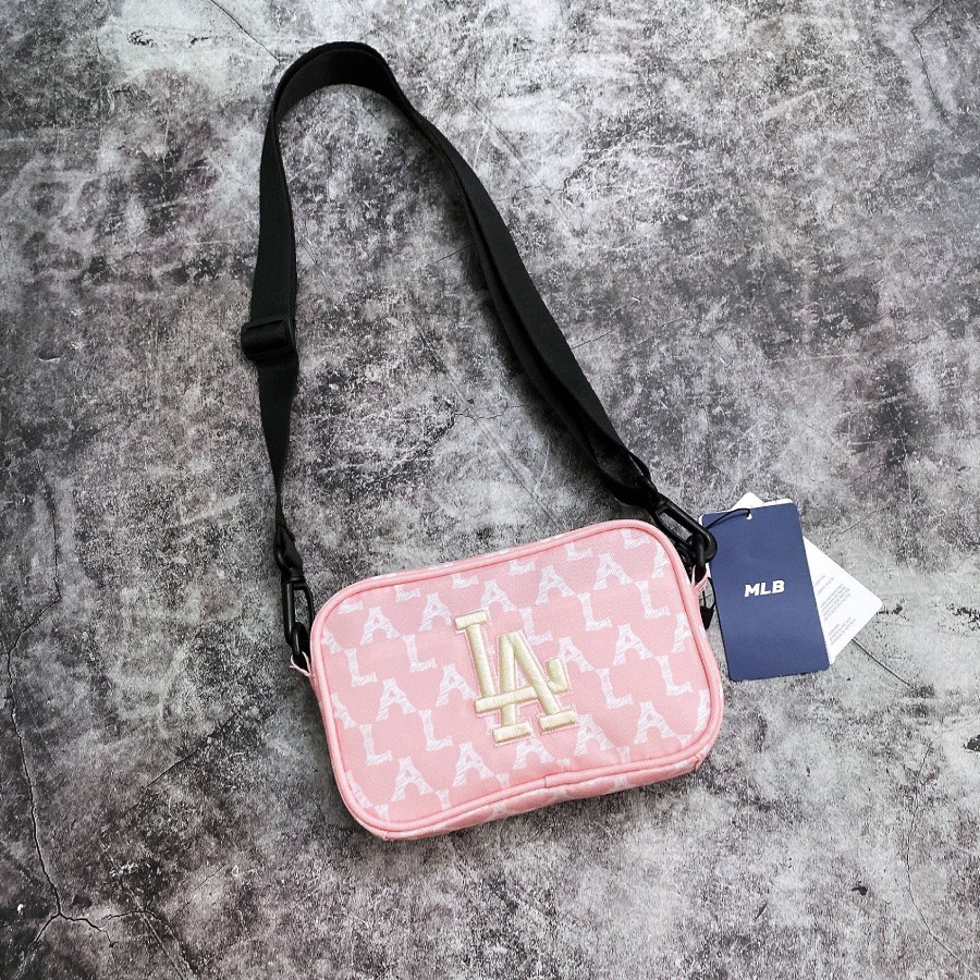 [ XẢ LỖ ] Túi Đeo Chéo MLB NY Hồng B214 LA Monogram Crossbody Bag Pink Full Tag Code