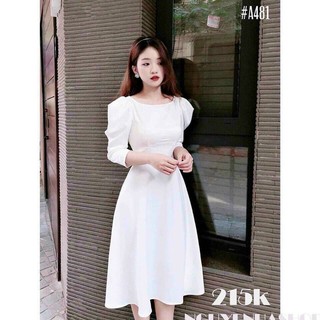 Đầm dạ hội tay nhún phồng