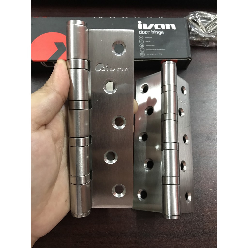 Bản Lề Inox Ivan 125mm dày 2,5mm Tặng Kèm Đinh Vít