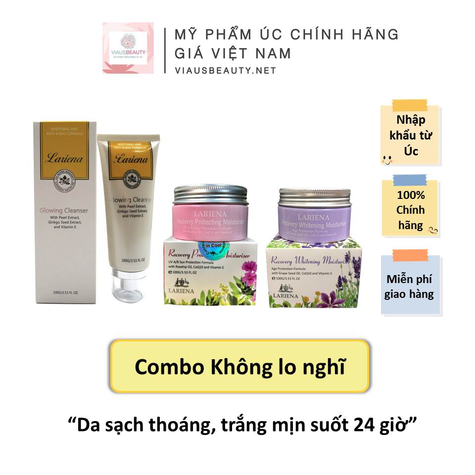 Combo Dưỡng trắng da mặt hoàn mỹ Lariena | Nhập khẩu chính hãng từ Úc