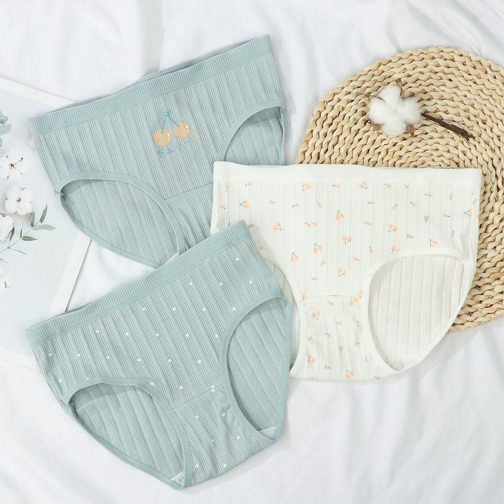 FUTURE Breathable Female Panties Soft Intimates Lingerie Embroidery Fruit Panties New Woman's Briefs M-XL Mid Waist Cotton Girls Pantys