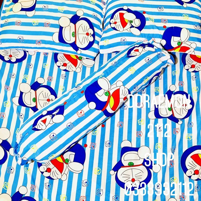 [Mã LIFEHOT55 giảm 10% đơn 99K] Bộ drap nệm ga nệm ga giường Doraemon