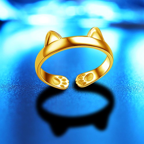 Nhẫn Hở Hình Bàn Chân Mèo Dễ Thương