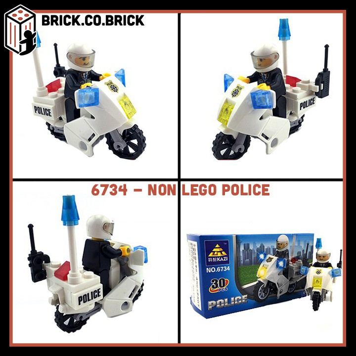 Non Lego Police Cảnh sát - Đồ chơi lắp ráp minifigure - Mô hình nhân vật cảnh sát kèm xe -6734