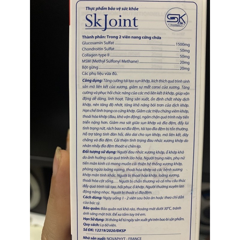 [Nhà thuốc HD] Bổ sung, tái tạo sụn khớp SkJoint - Glucosamine 1500mg (Nhập khẩu PHÁP nguyên hộp)